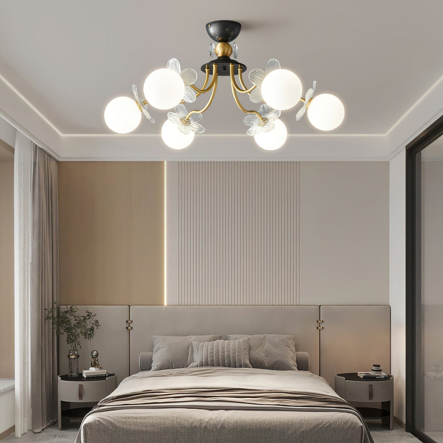 Flower Glass Chandelier for Elegant Home Decor and Office Lighting