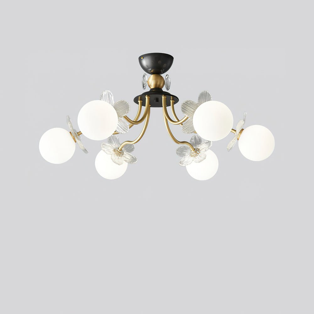 Flower Glass Chandelier for Elegant Home Decor and Office Lighting