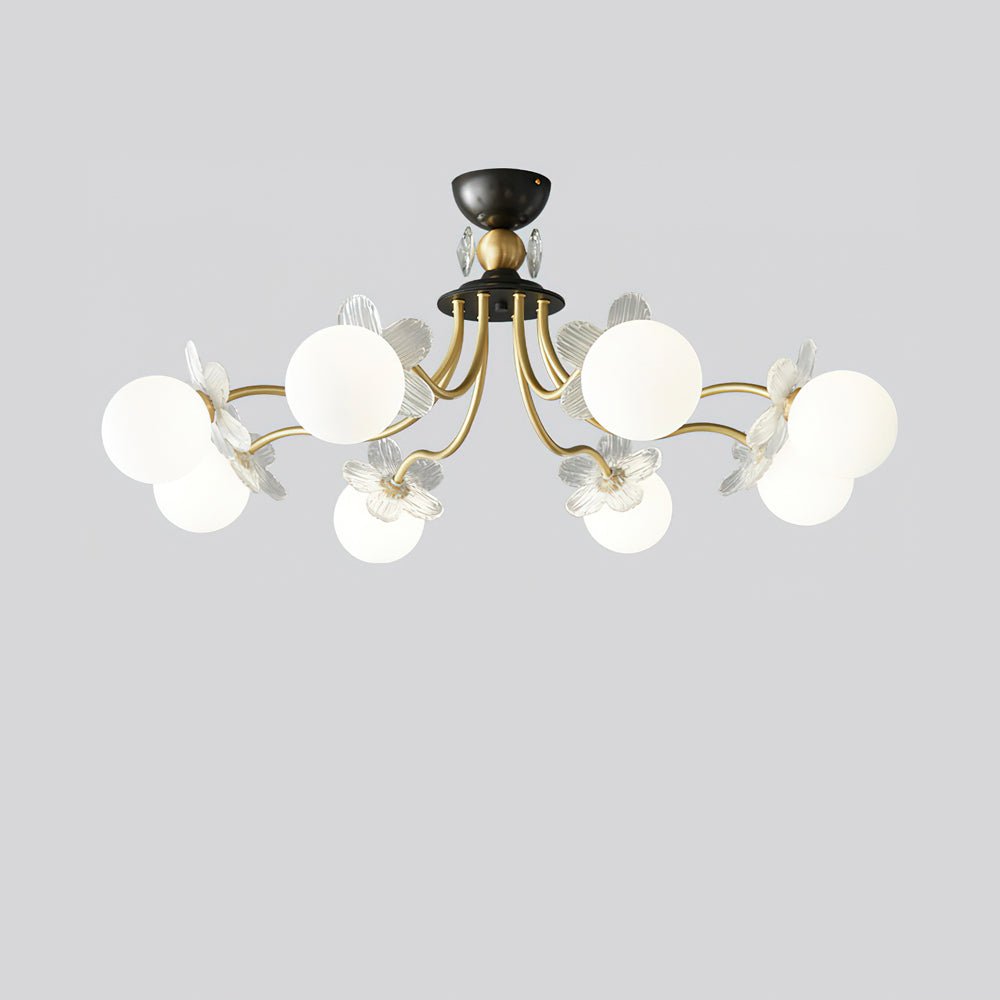 Flower Glass Chandelier for Elegant Home Decor and Office Lighting
