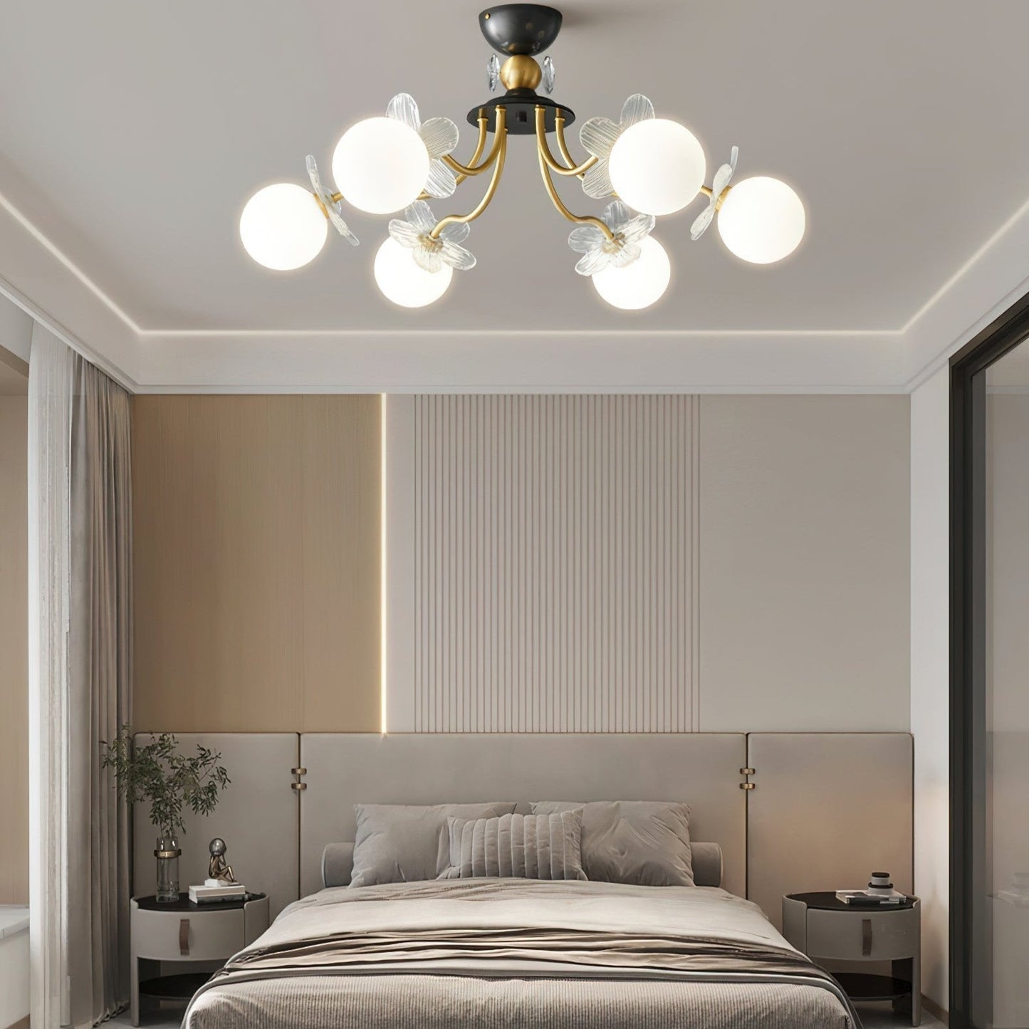 Flower Glass Chandelier for Elegant Home Decor and Office Lighting