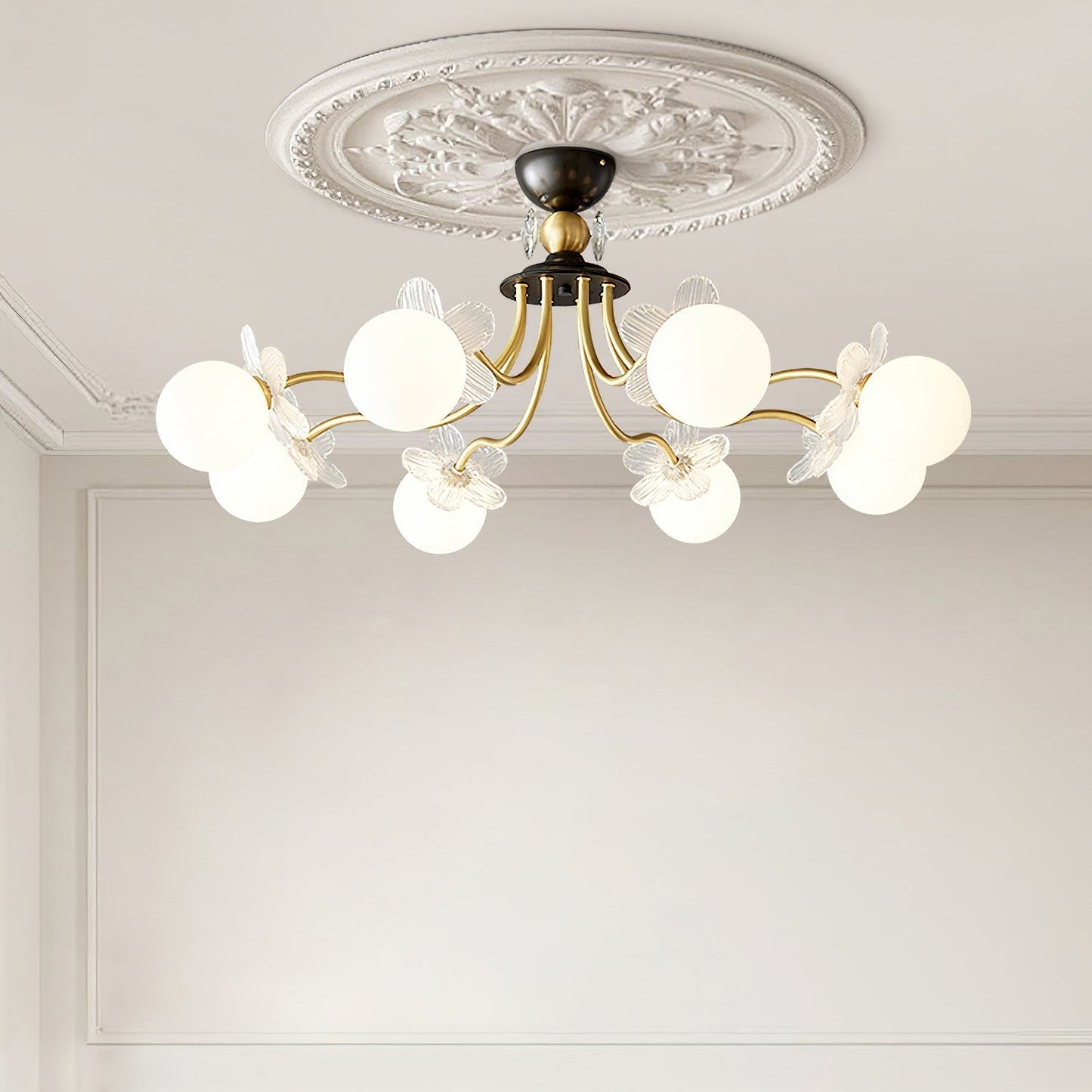 Flower Glass Chandelier for Elegant Home Decor and Office Lighting