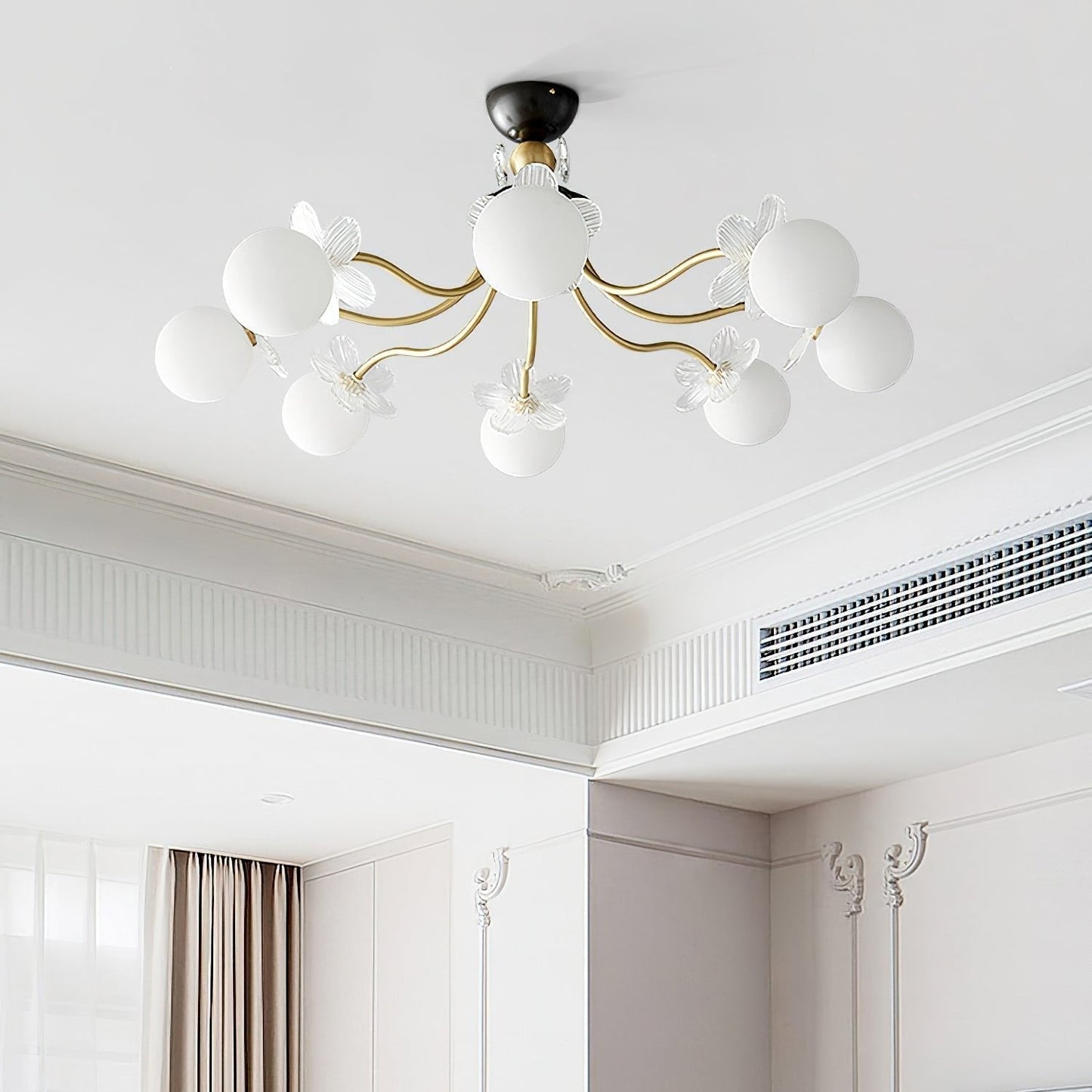 Flower Glass Chandelier for Elegant Home Decor and Office Lighting