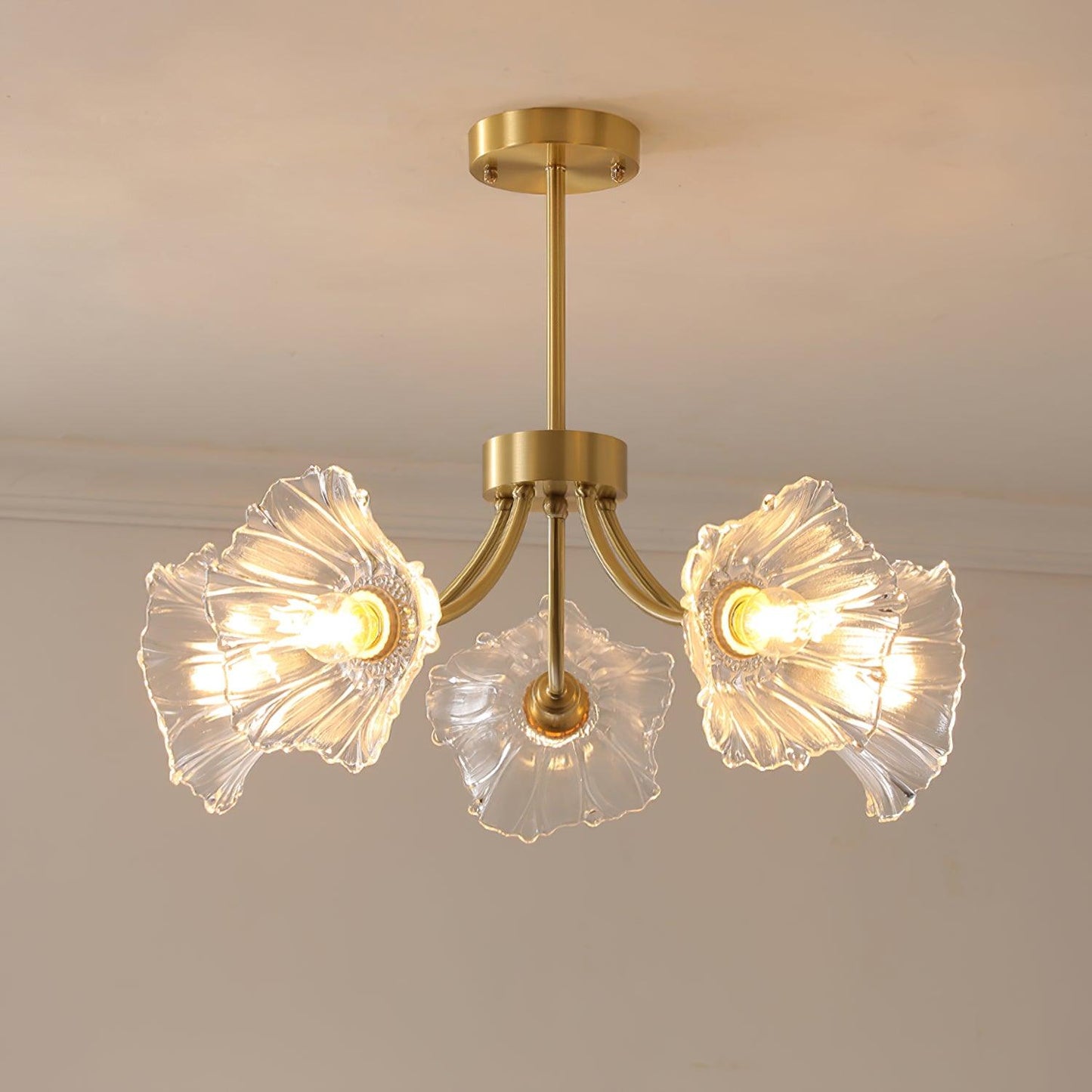 Elegant Flower Glass Chandelier for Home and Office Decor Lighting