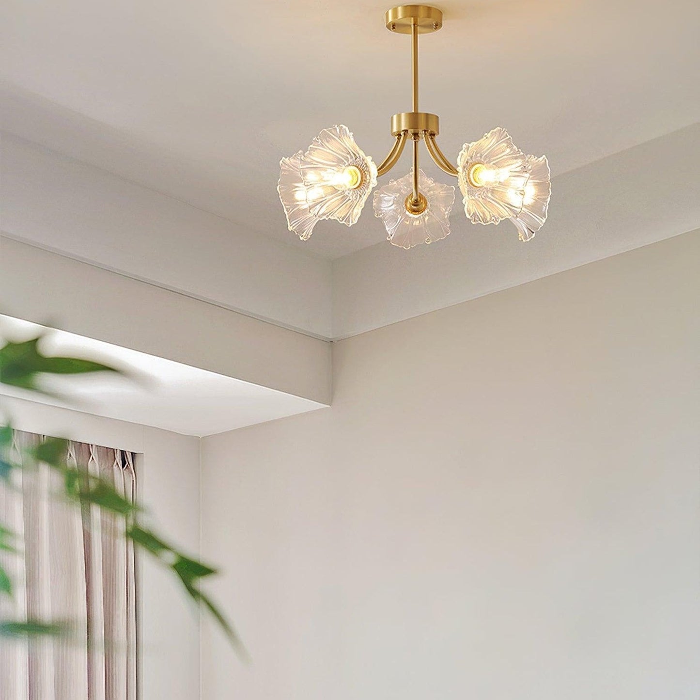 Elegant Flower Glass Chandelier for Home and Office Decor Lighting