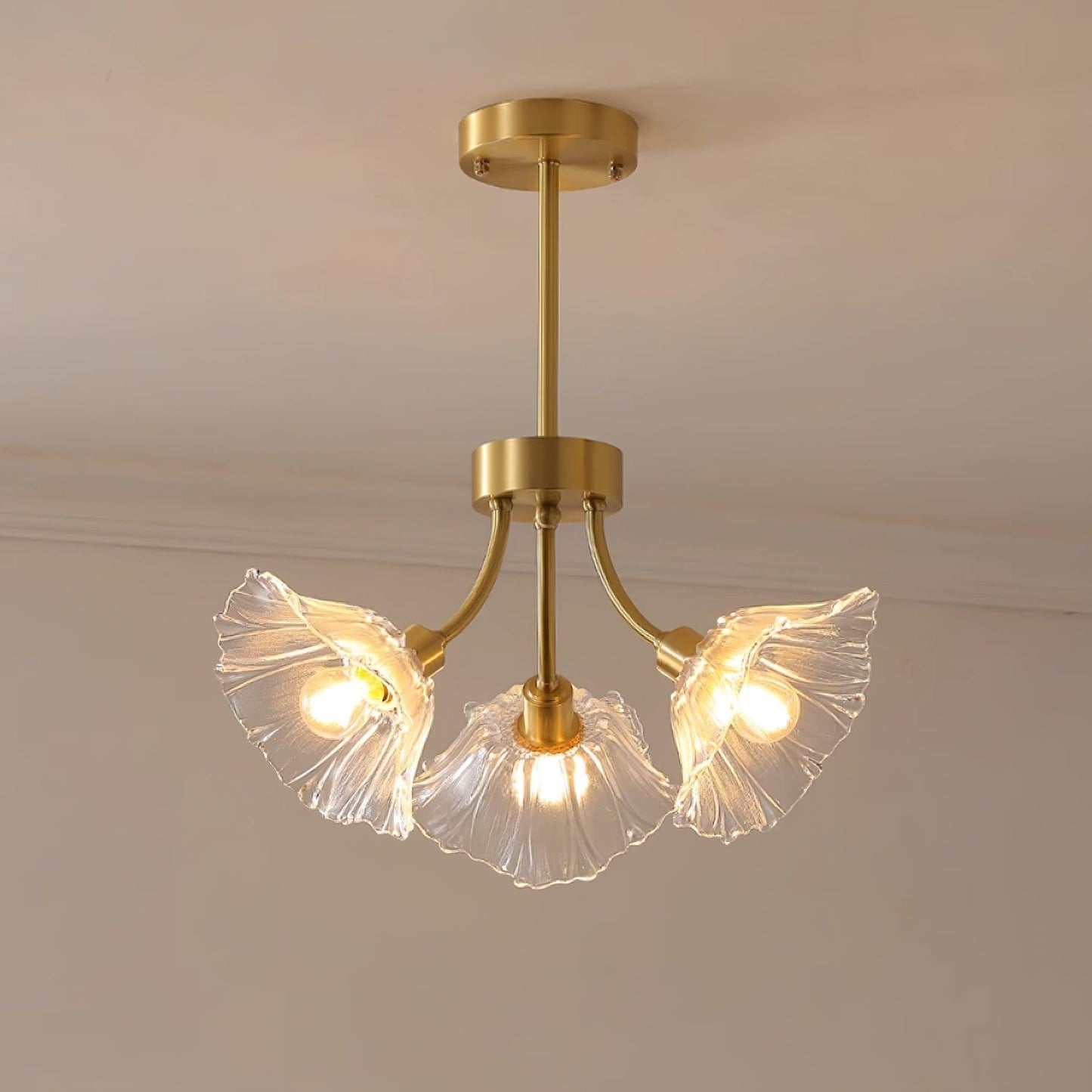 Elegant Flower Glass Chandelier for Home and Office Decor Lighting