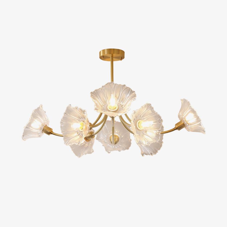 Elegant Flower Glass Chandelier for Home and Office Decor Lighting