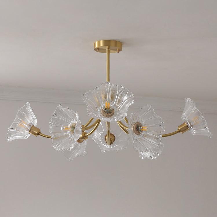 Elegant Flower Glass Chandelier for Home and Office Decor Lighting