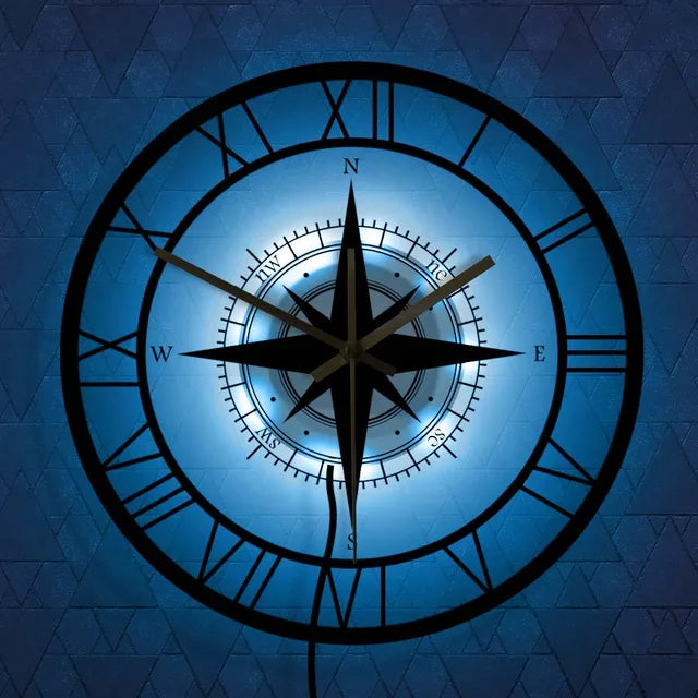 Nautical Wall Clock Silent Design for Home Office Decor Unique Style