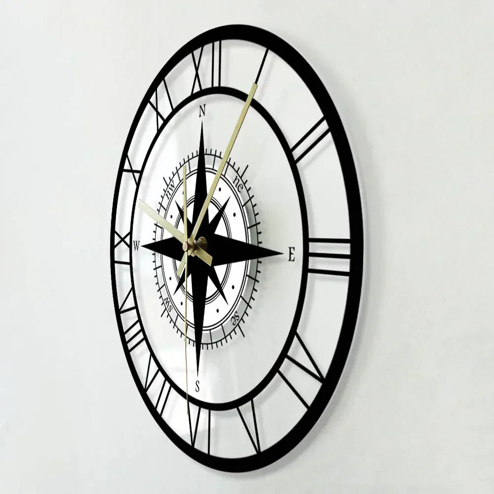 Nautical Wall Clock Silent Design for Home Office Decor Unique Style