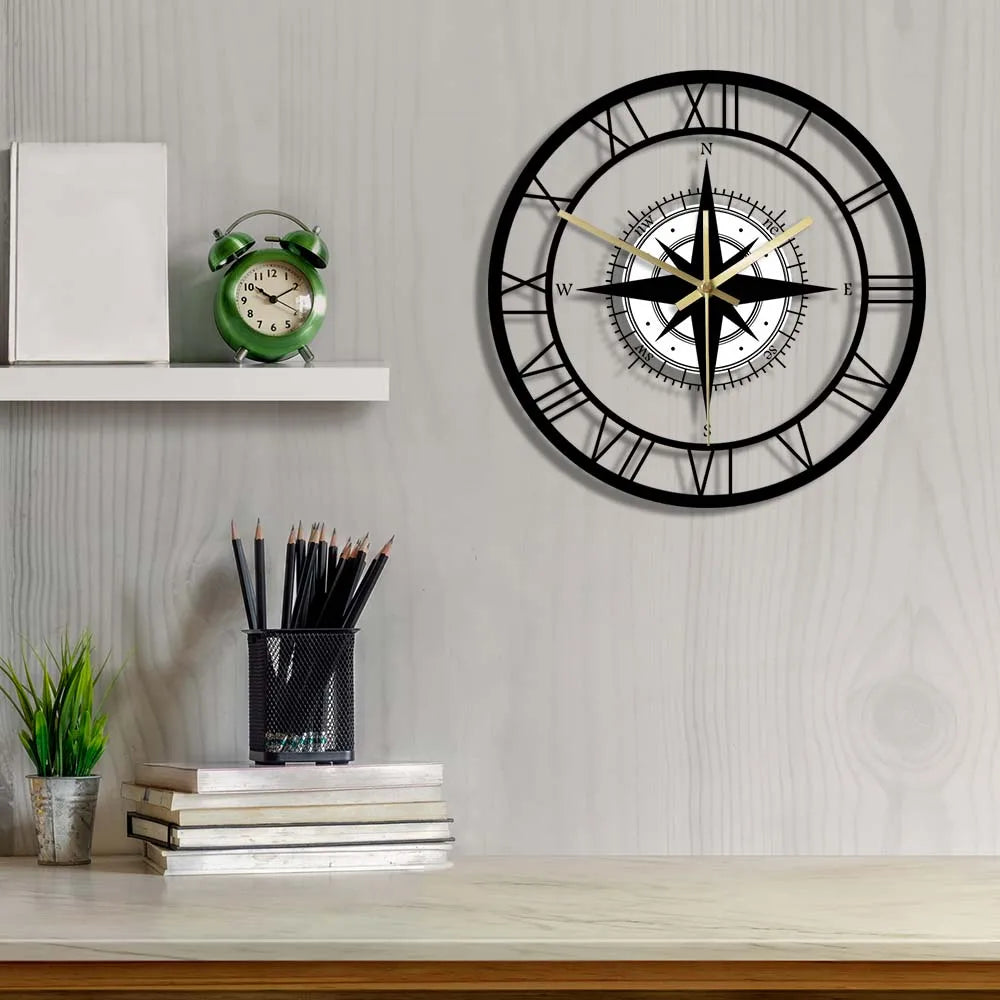 Nautical Wall Clock Silent Design for Home Office Decor Unique Style