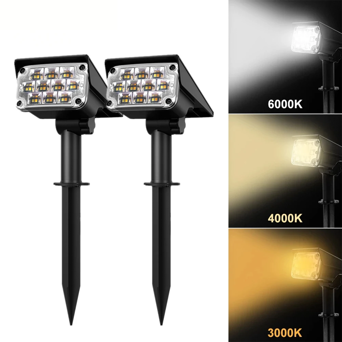 Solar Garden Spotlight Wireless LED Outdoor Lighting for Home and Yard