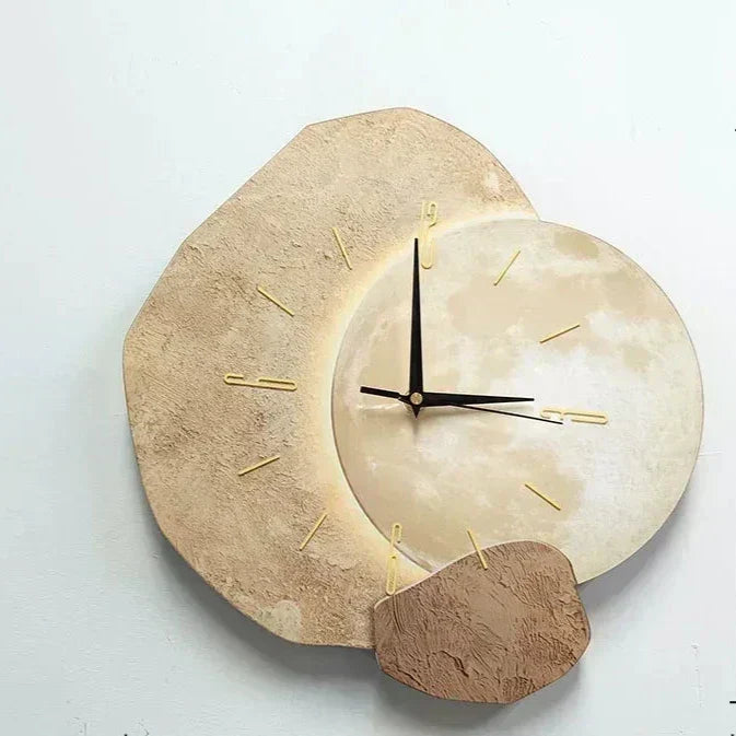 Wooden Wall Clock with USB Lamp for Home and Office Aesthetic Decor