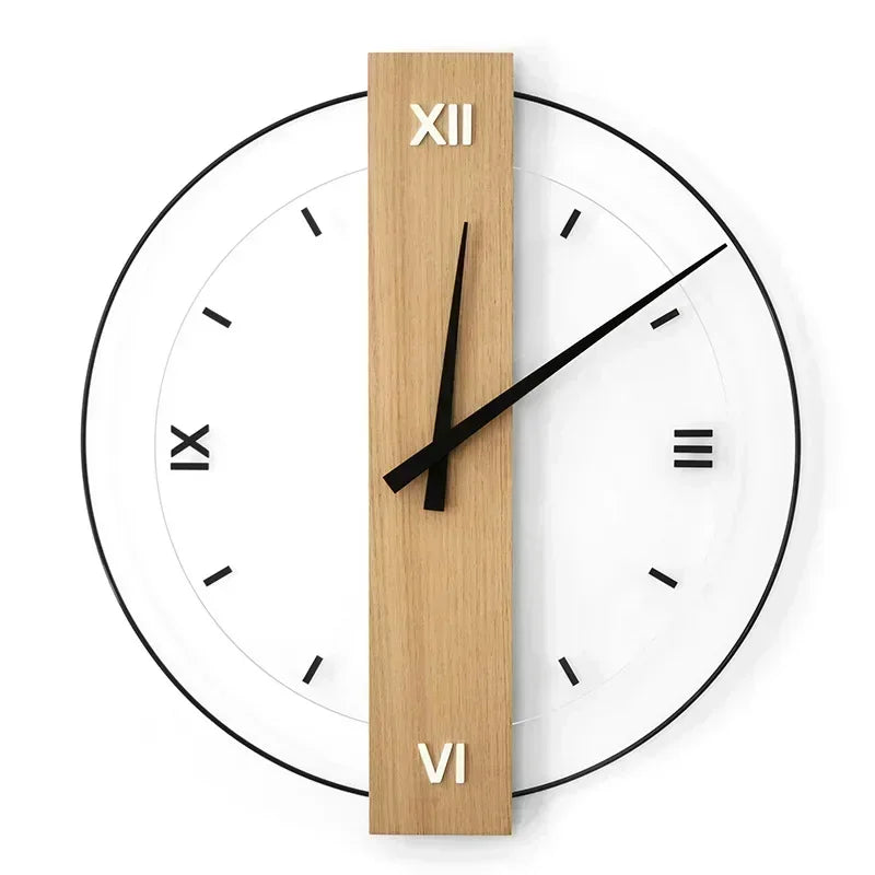 Elegant Wood Wall Clock for Home and Office Decor - Modern Design