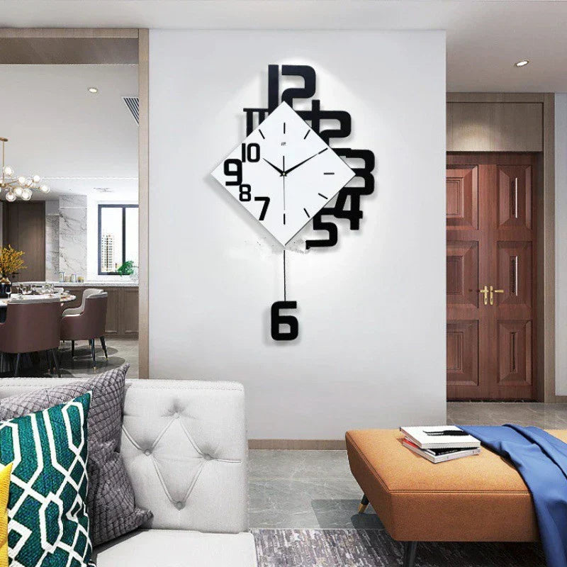 Retro Pendulum Wall Clock for Elegant Home Decor and Office Style