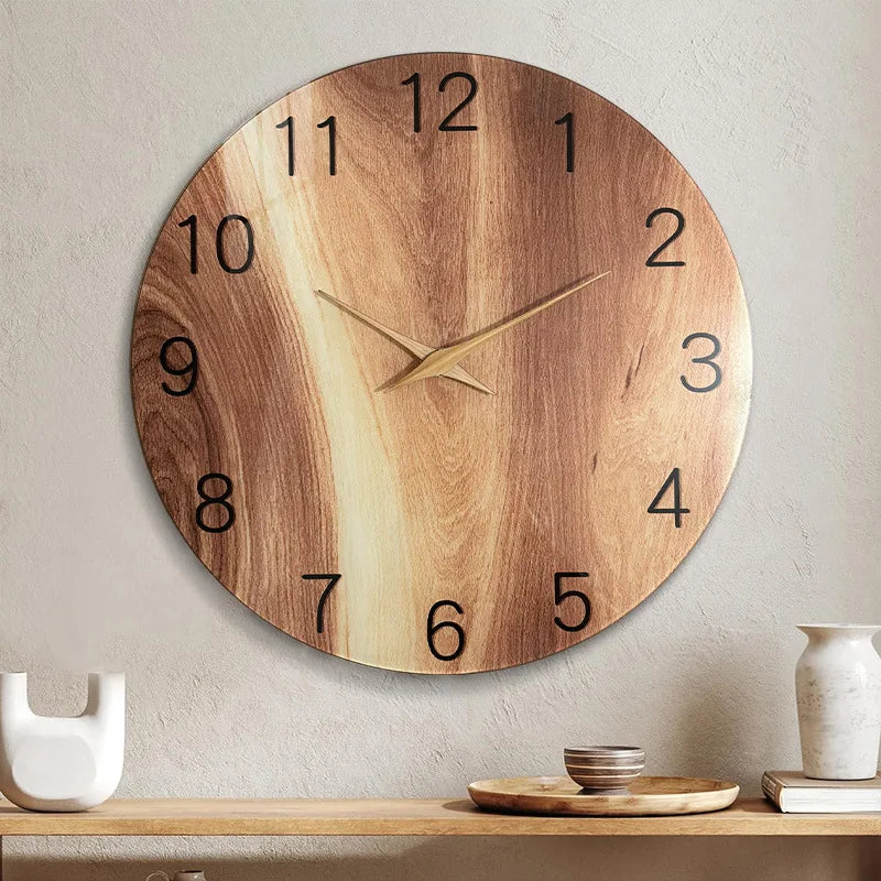 Rustic Wall Clock for Home Decoration - Stylish Wooden Timepiece for Living Room