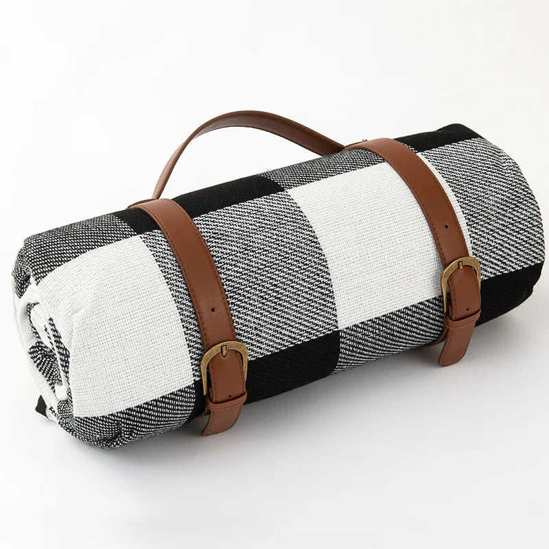 Waterproof Picnic Blanket – Large Foldable Plaid Outdoor Mat for Travel