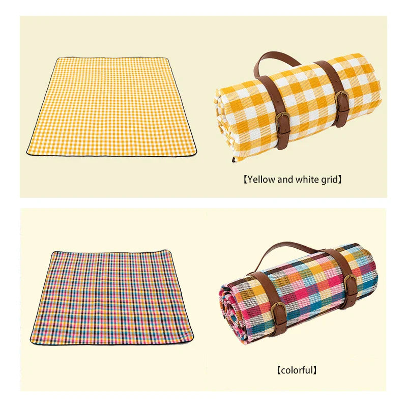 Waterproof Picnic Blanket – Large Foldable Plaid Outdoor Mat for Travel