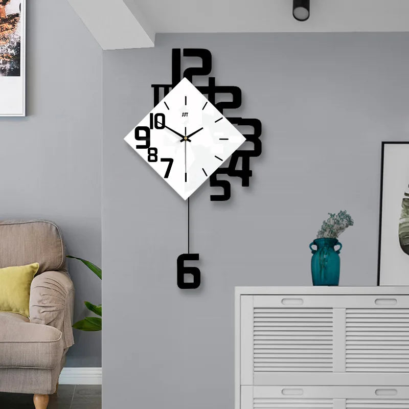 Retro Pendulum Wall Clock for Elegant Home Decor and Office Style