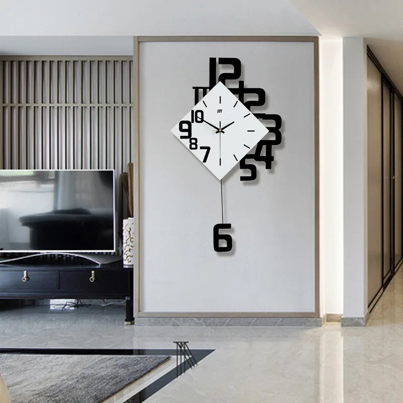 Retro Pendulum Wall Clock for Elegant Home Decor and Office Style
