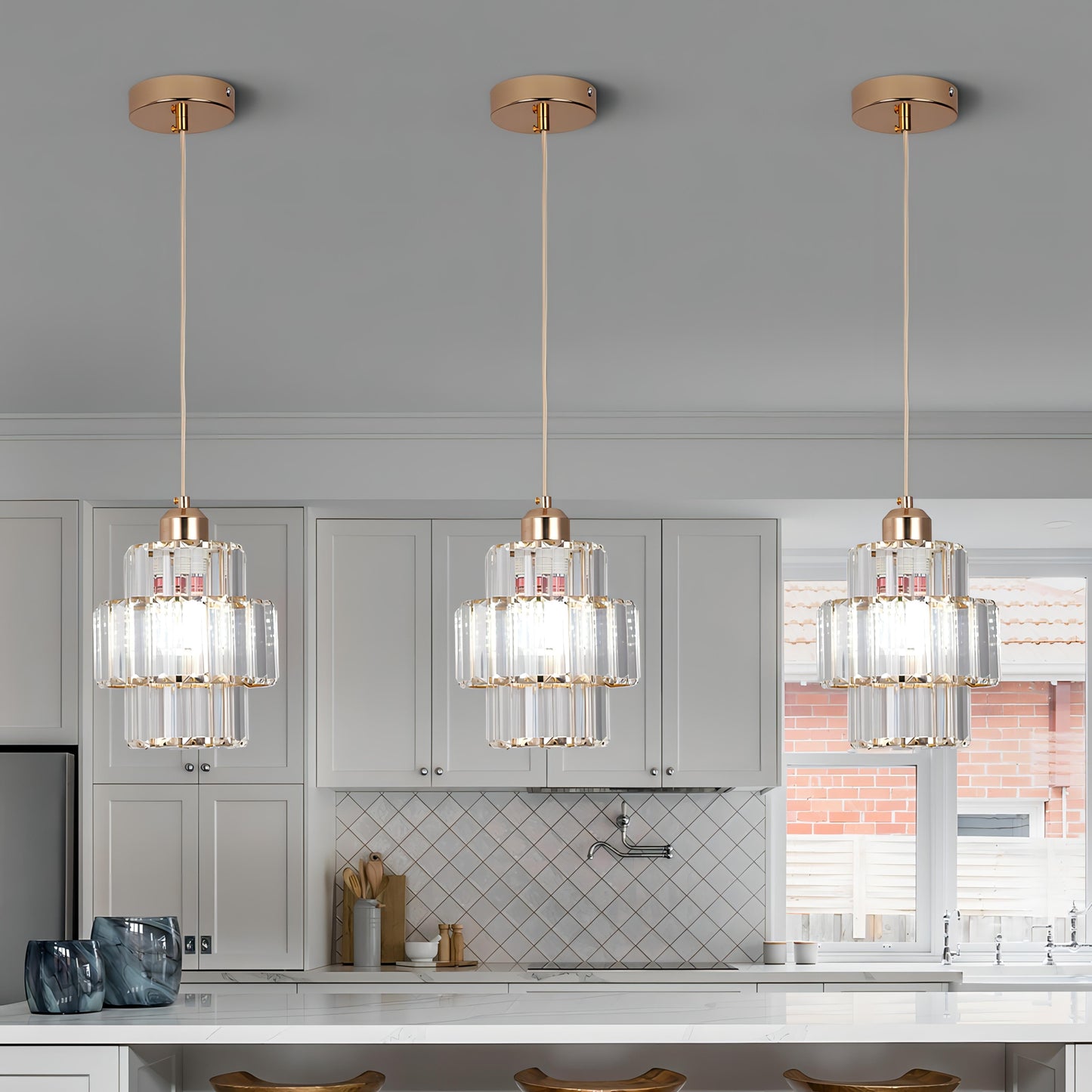 Crystal Clear Round Ceiling Light for Home and Office with Step Effect