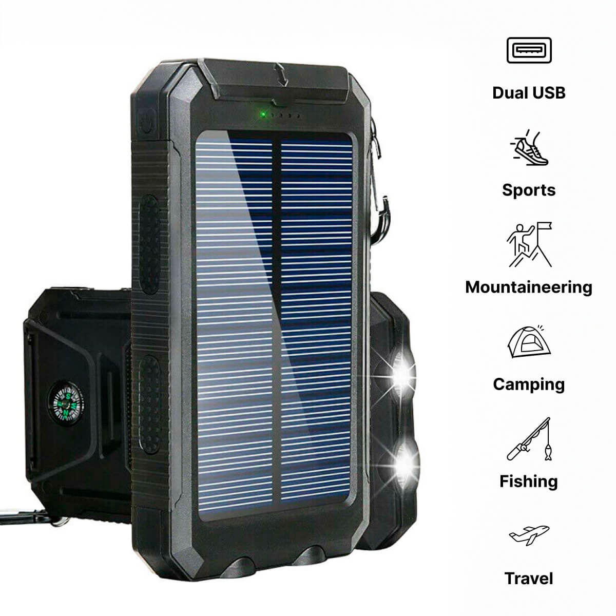 20000mAh Waterproof Solar Power Bank