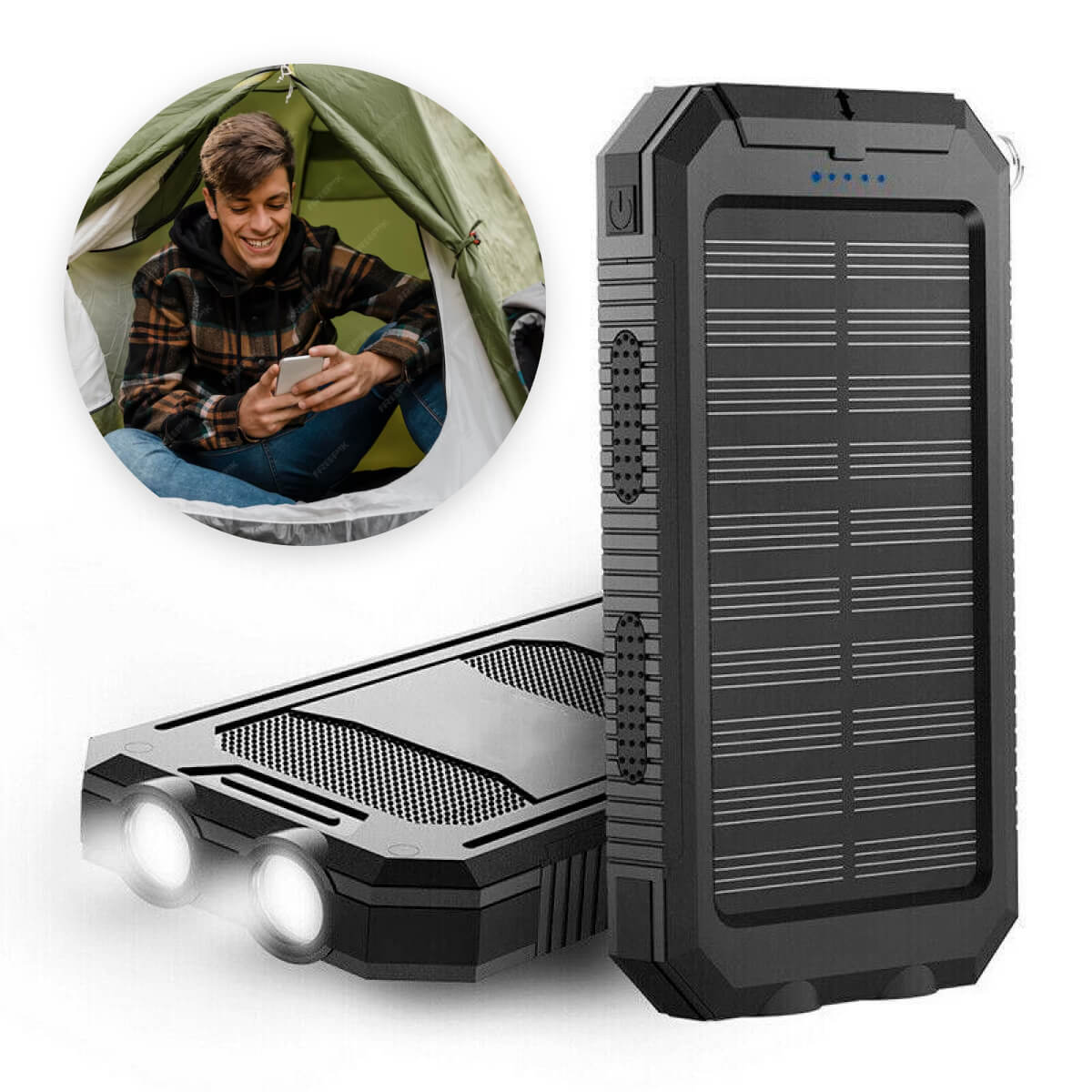 20000mAh Waterproof Solar Power Bank