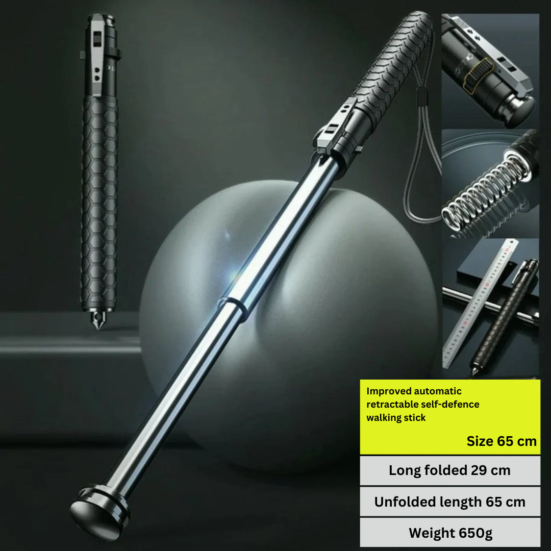Self-Defense Walking Stick – Adjustable Hiking Cane with Safety Features 65 CM