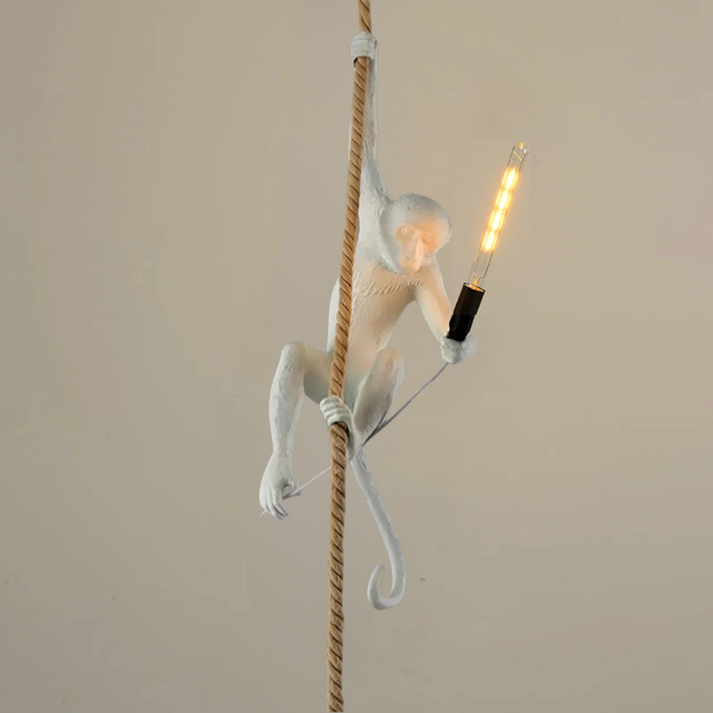 Monkey Pendant Light for Kids Room | Playful Rope Hanging Fixture