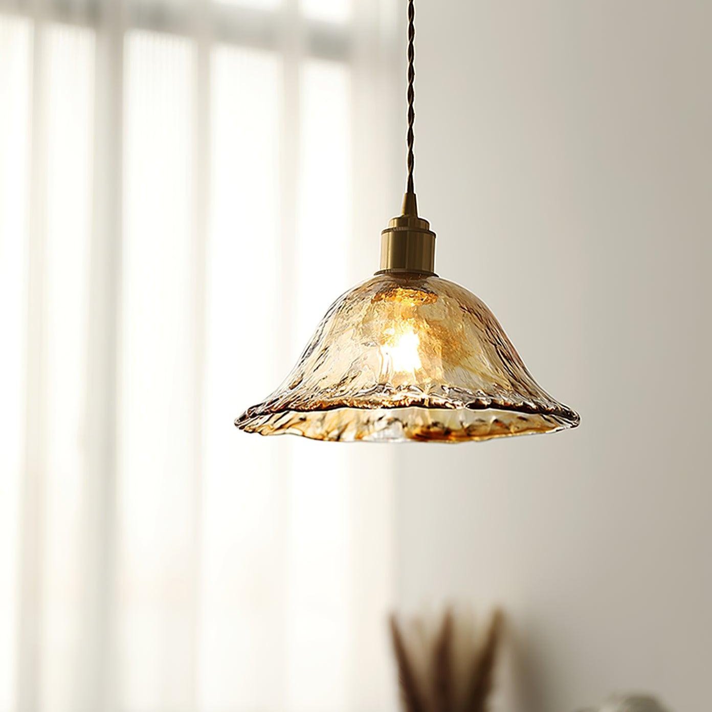 Brown Pendant Light for Home Decor | Softly Glimmering Glass Design