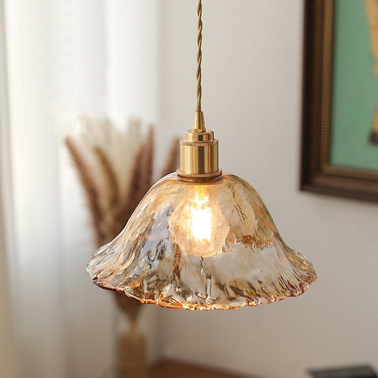 Brown Pendant Light for Home Decor | Softly Glimmering Glass Design