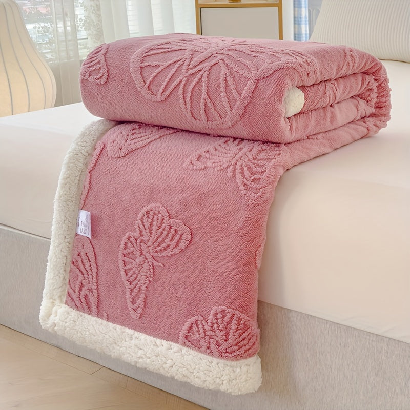 Ultra-Soft Reversible Blanket for Cozy Home Decor with Butterfly Design