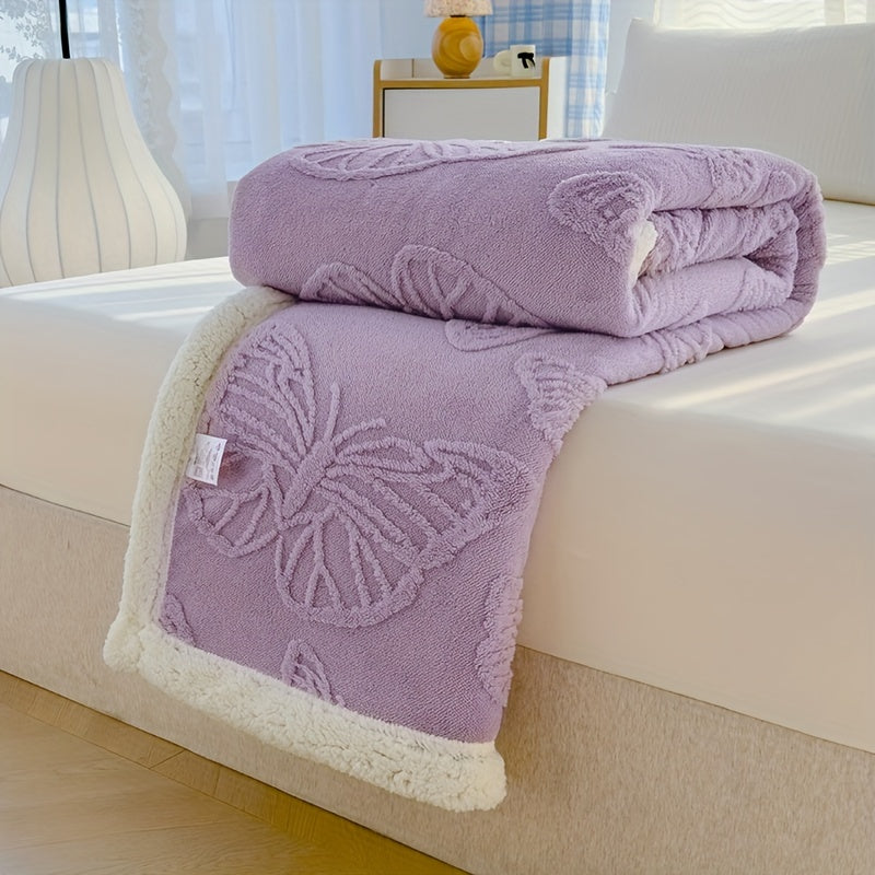 Ultra-Soft Reversible Blanket for Cozy Home Decor with Butterfly Design