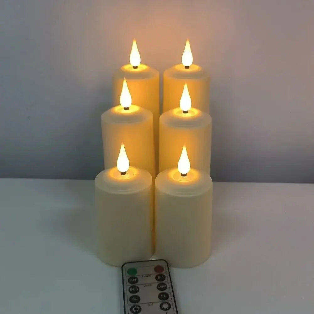 Waterproof LED Pillar Candles with Remote for Home and Office Decor