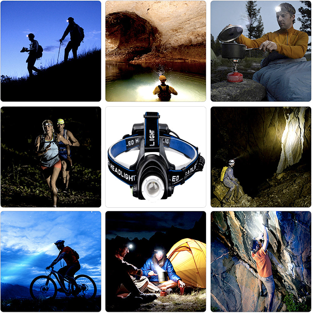 Best & Brightest Rechargeable Led Headlamp with 2 Rechargeable Battery