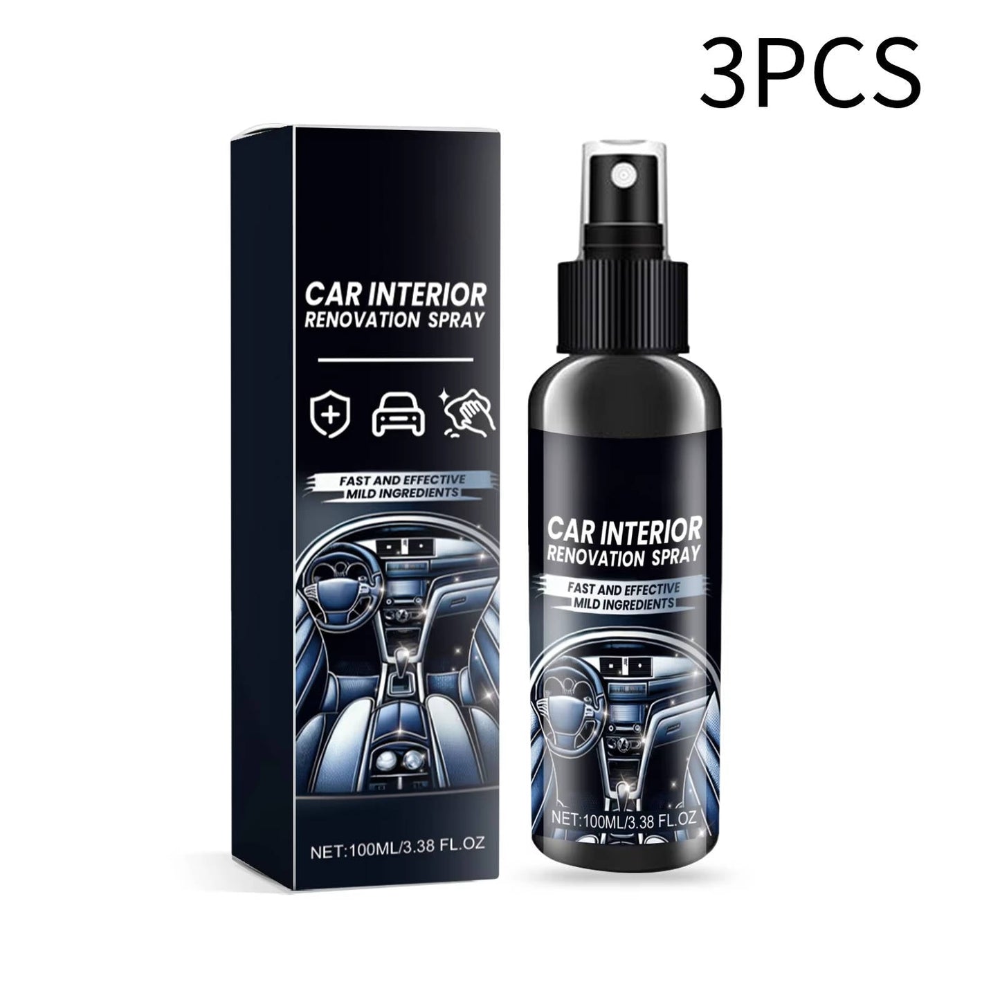 Car Interior Cleaner Set 3 Pack