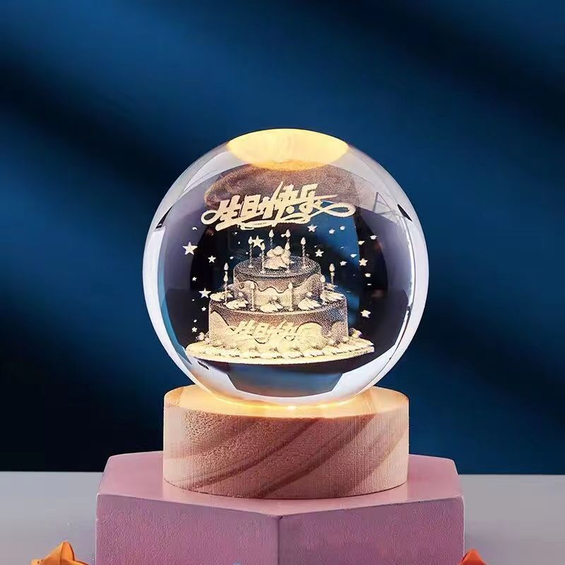 3D Crystal Night Light Lamp for Home Decor - Magical 3D Effect