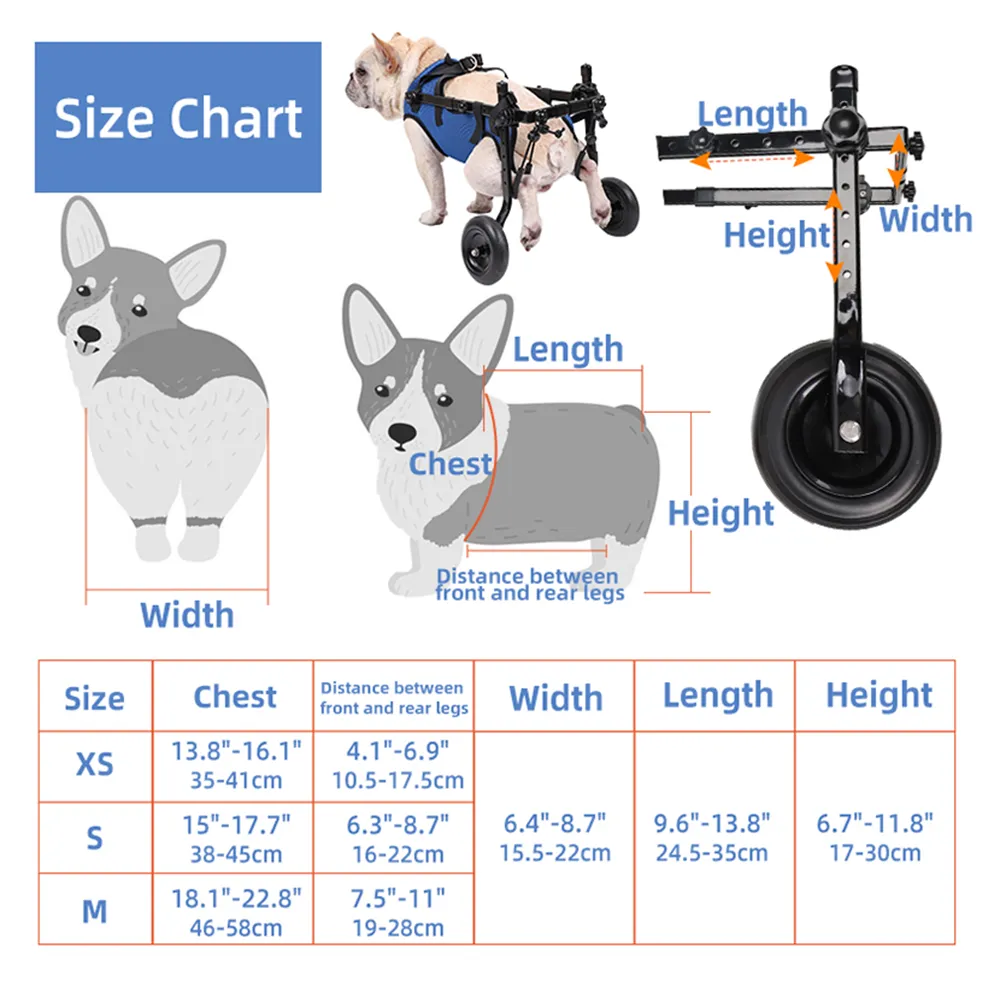 Dog Wheelchair Hind Leg Support Rehabilitation Aid Adjustable Pet Booster