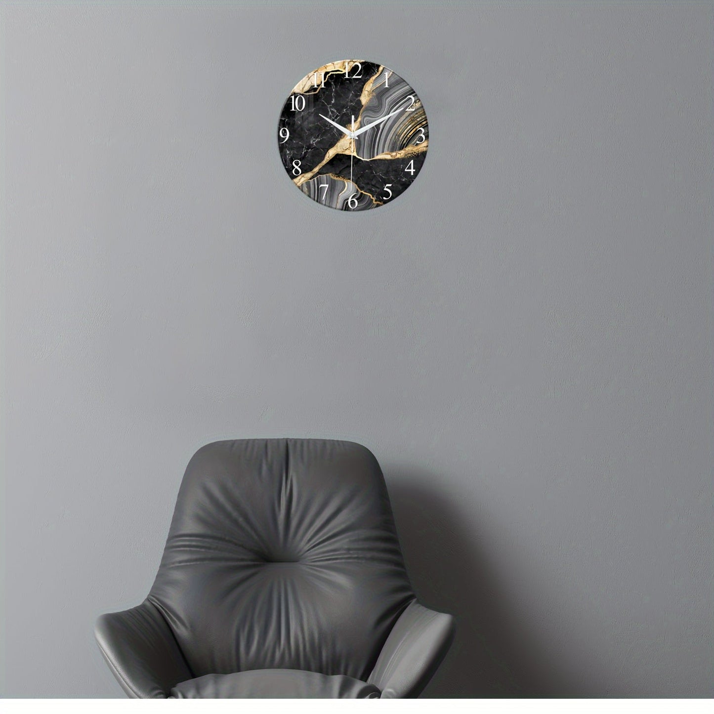 Silent Glass Wall Clock 30 cm - Modern Design for Home and Office Decor