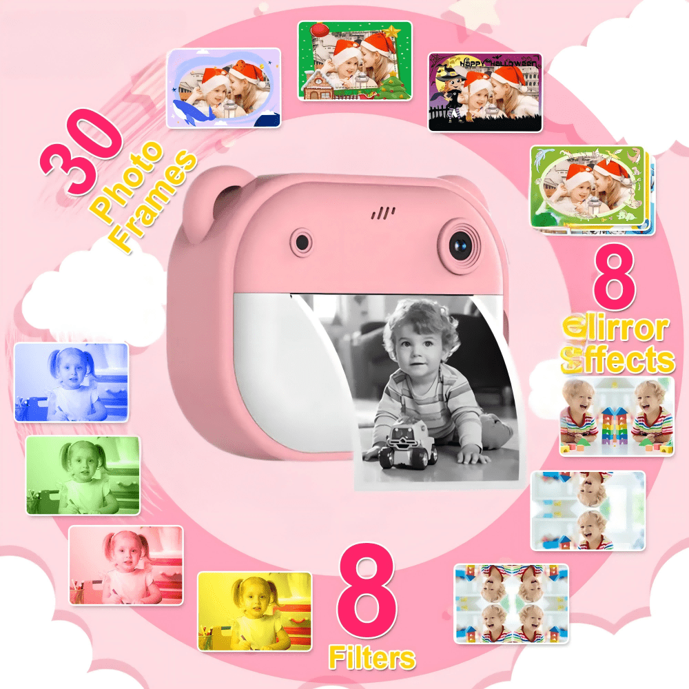 Instant Camera with Printer – Portable Inkless Thermal Photo Printer Compact