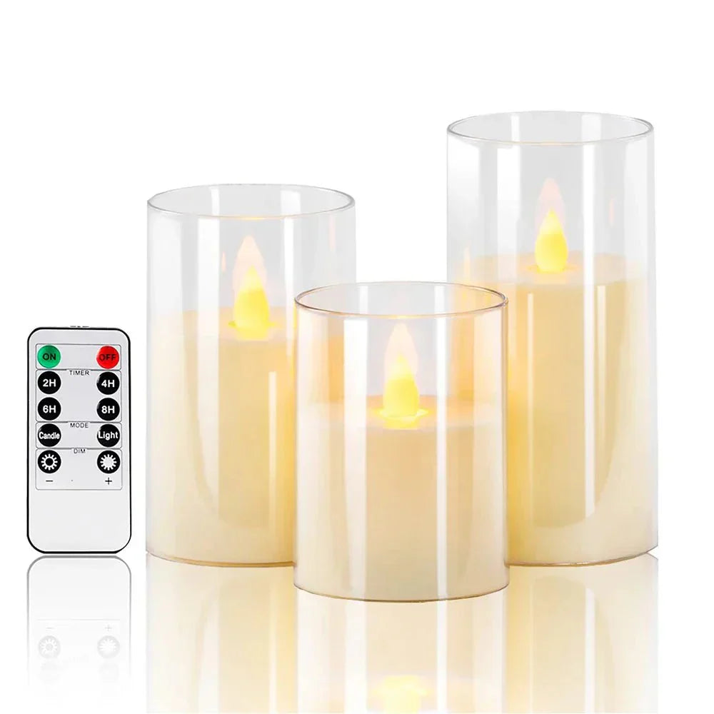 LED Flickering Candle Set for Home Decor - Realistic Decorative Lights
