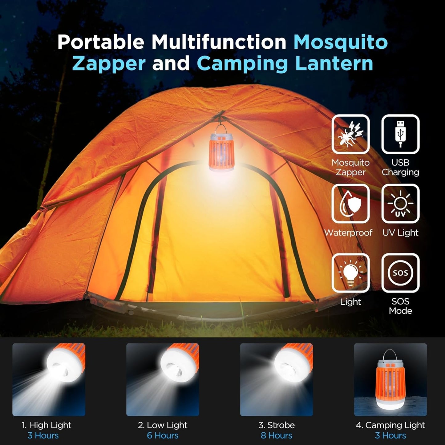 Bug Zapper Outdoor – Mosquito & Insect Trap 3-in-1 Electric Repellent