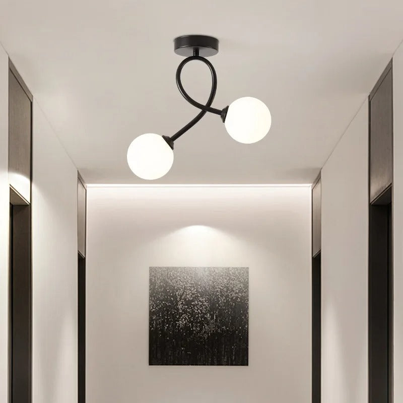 Elegant Glass Ceiling Light in Minimalist Design for Home and Office