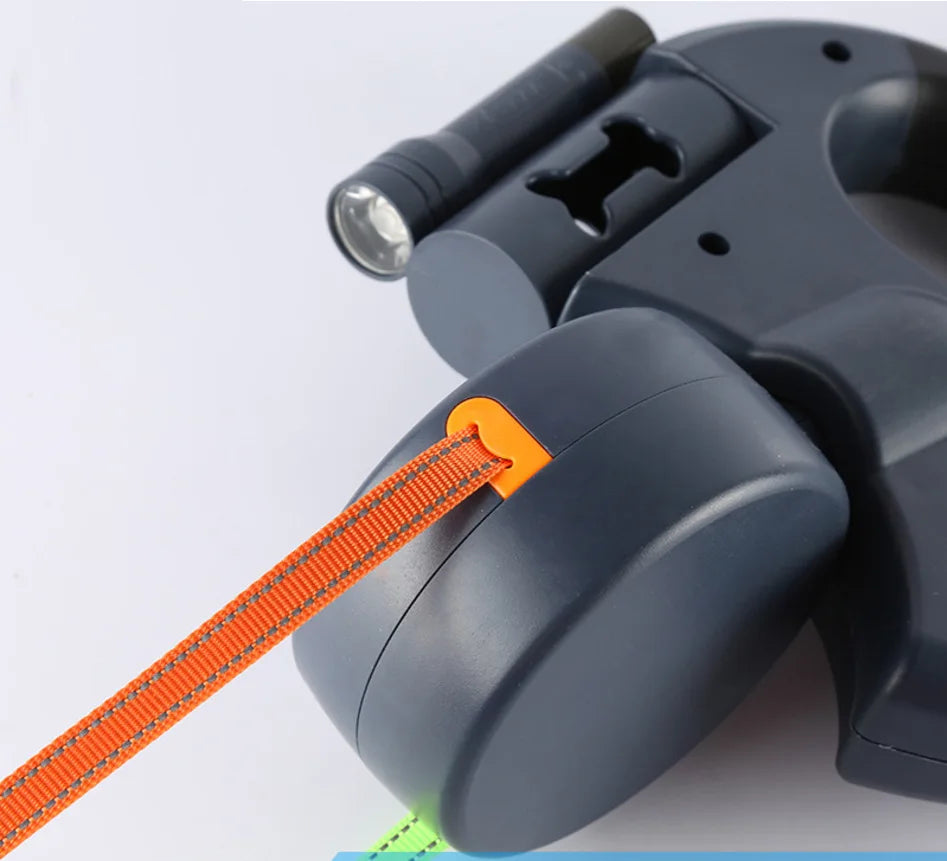 Multifunctional Double Dog Lead with LED Torch