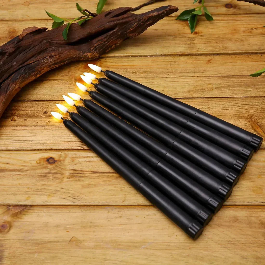 Black LED Candles with Remote for Halloween Home Decor and Parties