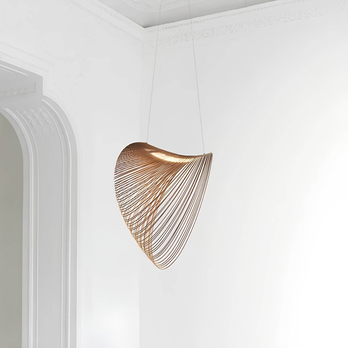 Scandinavian Metal Pendant Light | Elegant Wood Design for Home & Office