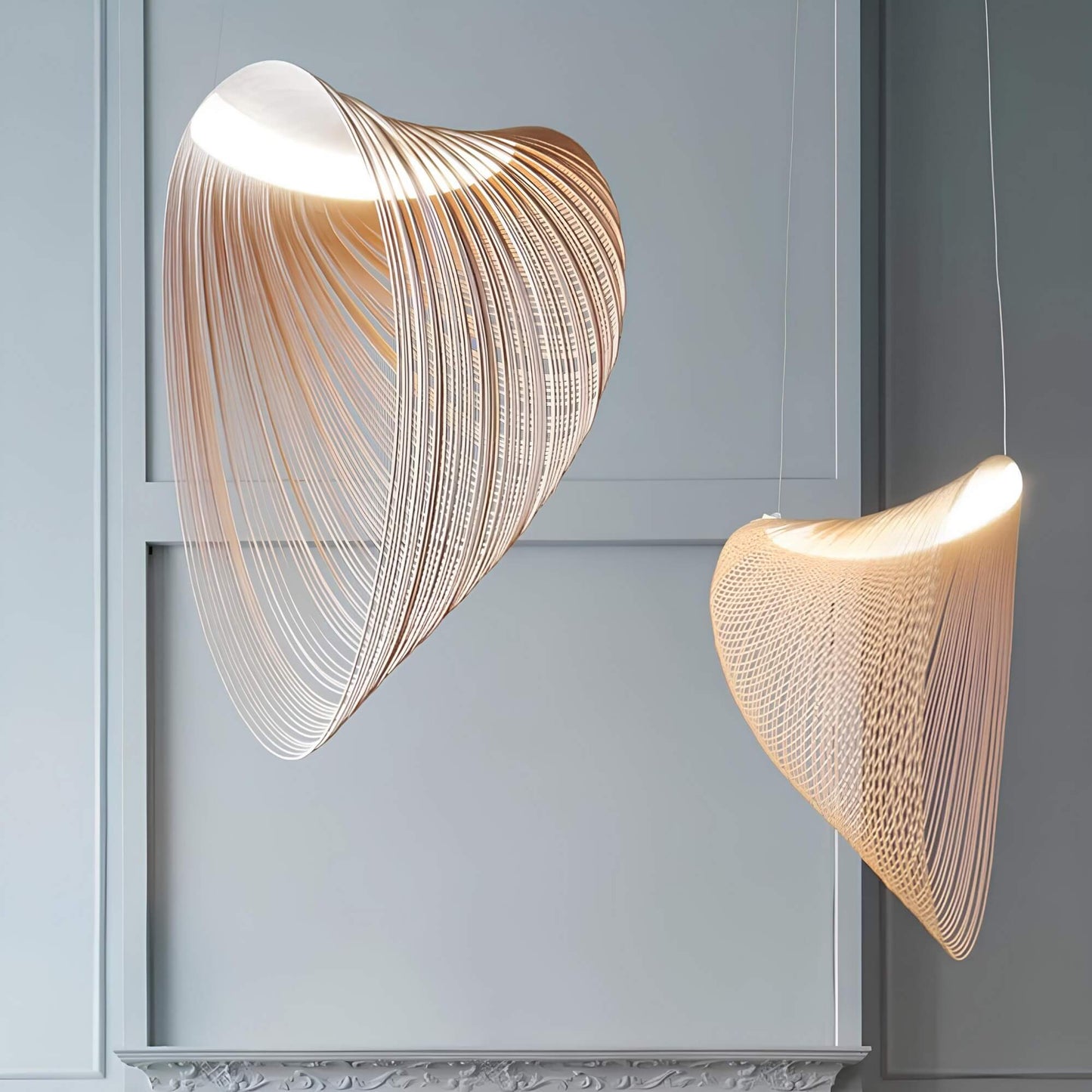 Scandinavian Metal Pendant Light | Elegant Wood Design for Home & Office