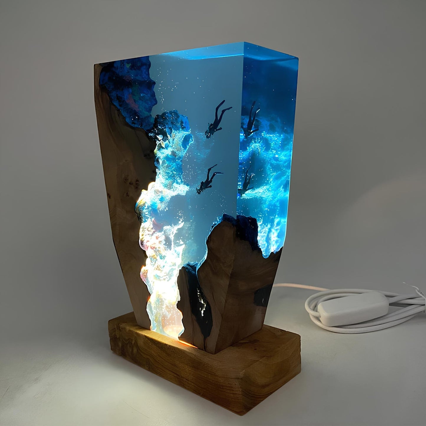 Ocean Table Lamp - Artistic Blue Design for Home and Office Decor