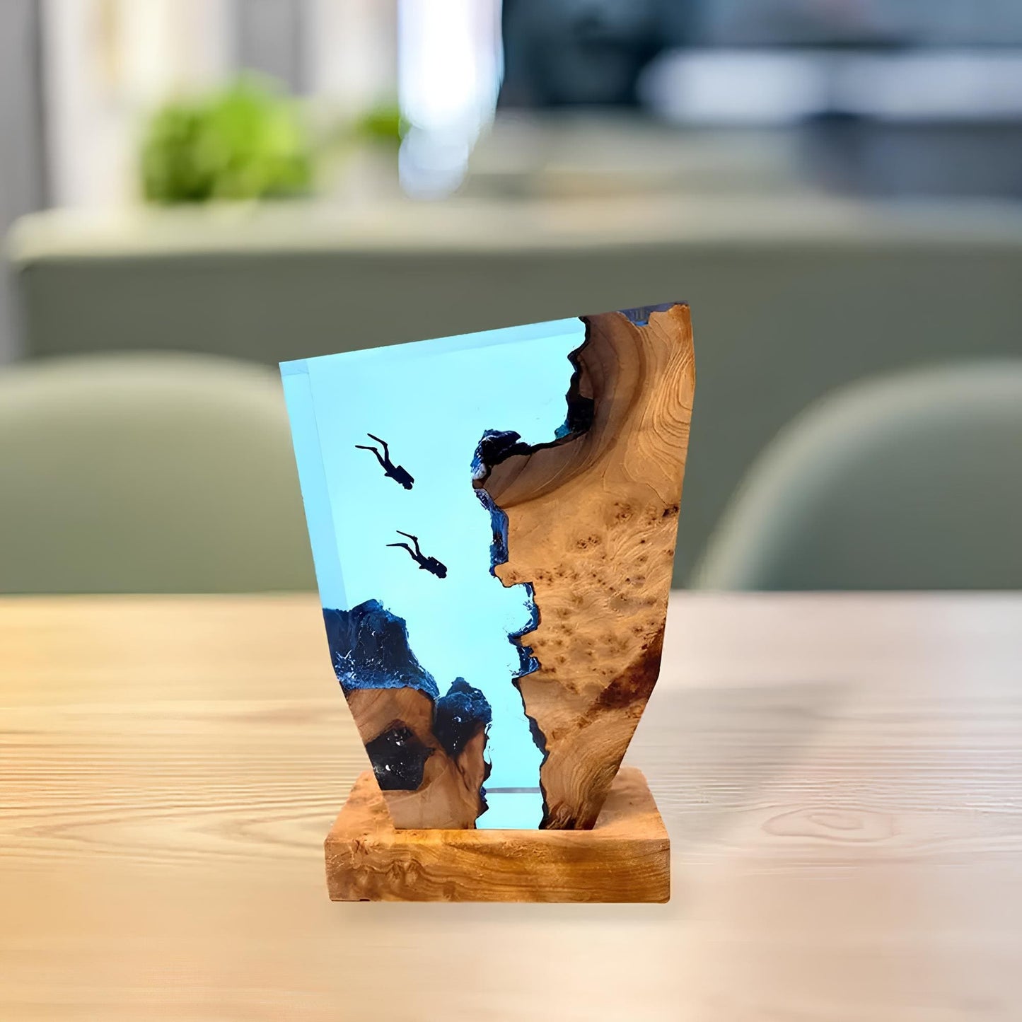 Ocean Table Lamp - Artistic Blue Design for Home and Office Decor