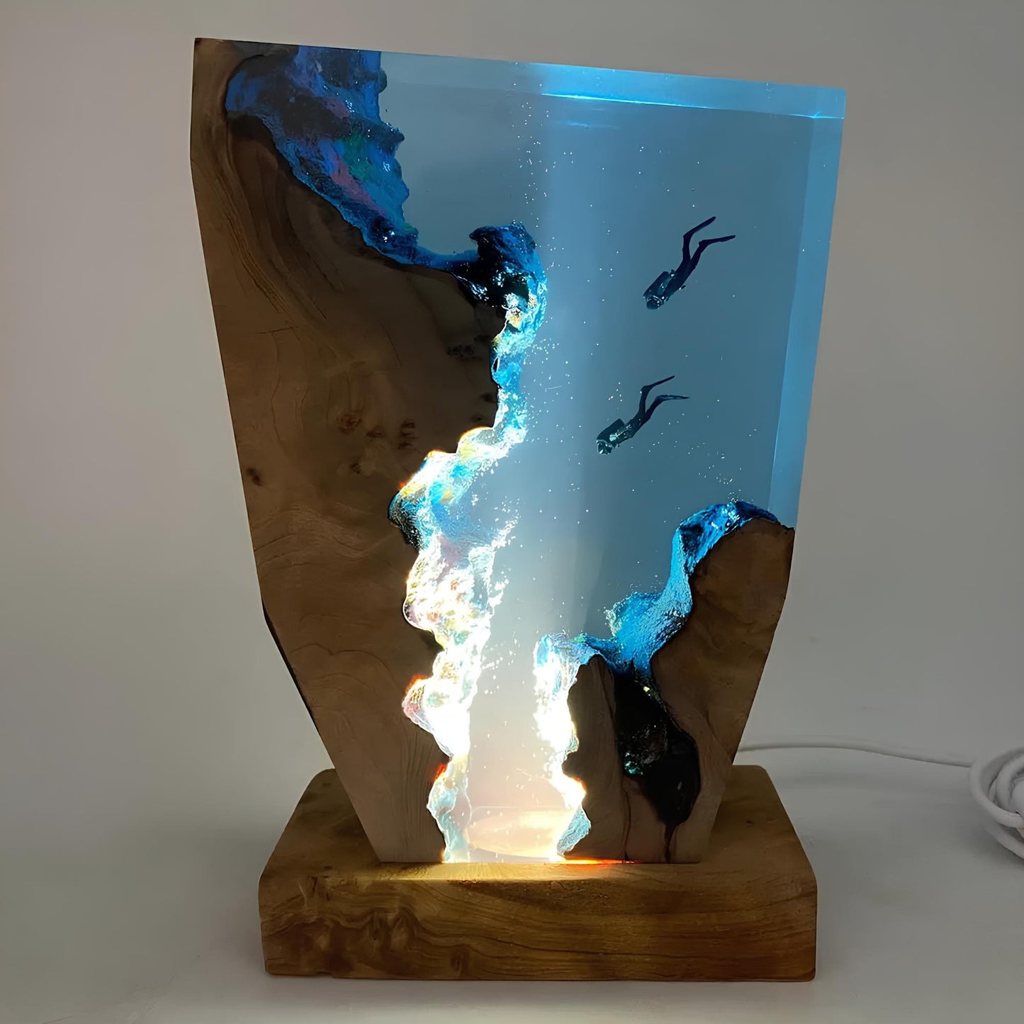 Ocean Table Lamp - Artistic Blue Design for Home and Office Decor
