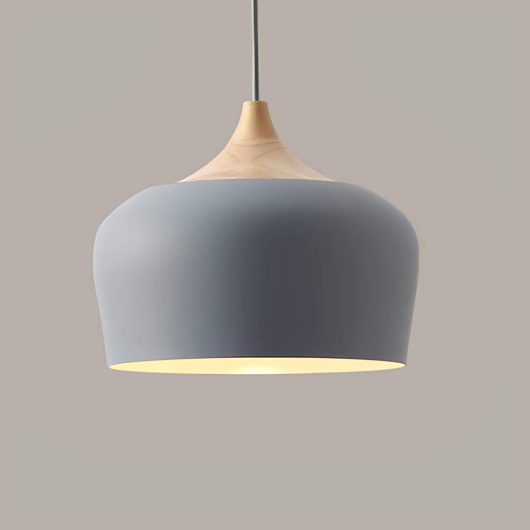 Elegant Metal and Wood Pendant Light in Pastel Colours for Home Decor